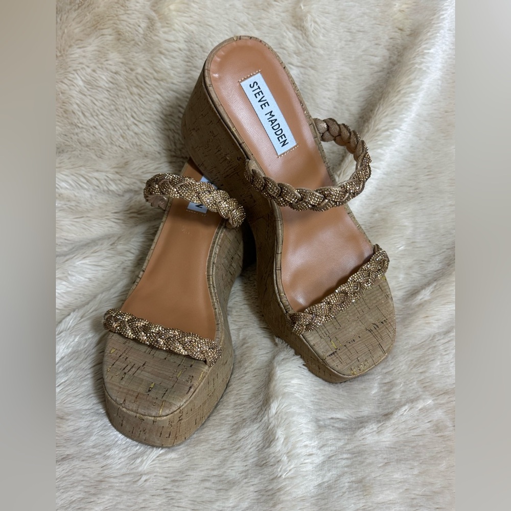 Steve Madden Tan Wedge Sandals